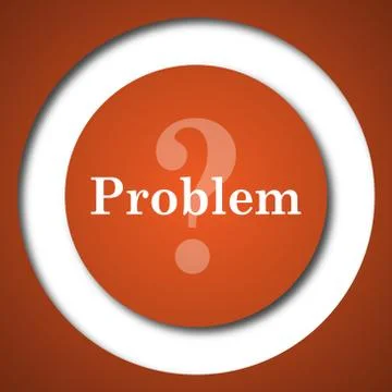 Problem icon. Internet button on white background. . Illustrazione stock