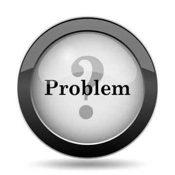 Problem icon. Internet button on white background.. Stock Illustration