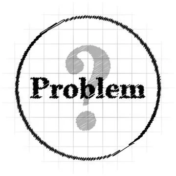 Problem icon. Internet button on white background.. Stock Illustration