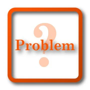 Problem icon. Internet button on white background.. Illustrazione stock