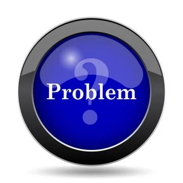 Problem icon. Internet button on white background.. Stock Illustration