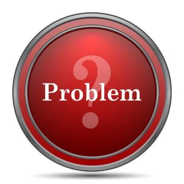 Problem icon. Internet button on white background.. Stock Illustration