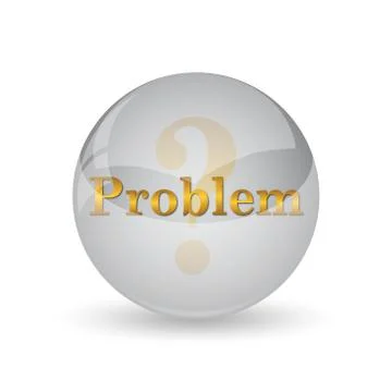 Problem icon. Internet button on white background. . Illustrazione stock