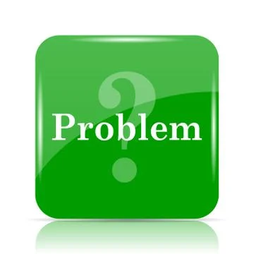 Problem icon. Internet button on white background.. Illustrazione stock