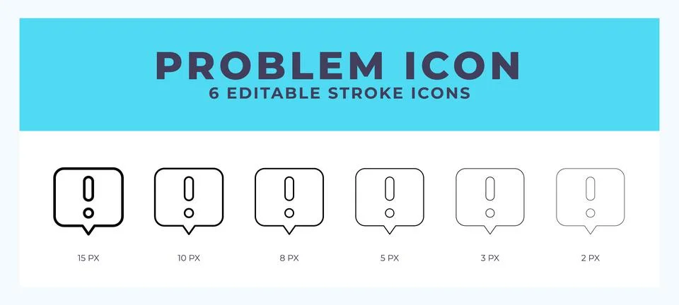 Problem icon vector illustration. With editable stroke for web. App and more. Stock Illustration