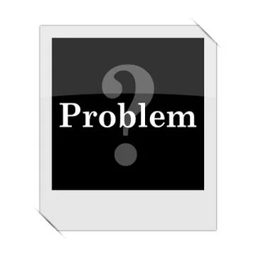 Problem icon within a photo on white background. Stock Illustration