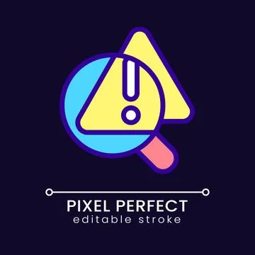 Problem identification pixel perfect RGB color icon for dark theme Stock Illustration