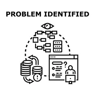 Problem identifying concept with data analysis and business issue Stock Illustration