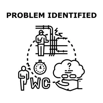 Problem identifying process discovering maintenance solution Stock Illustration