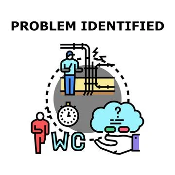 Problem identifying process discovering maintenance solution Stock Illustration