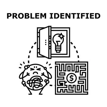 Problem identifying solution finding business concept Stock Illustration