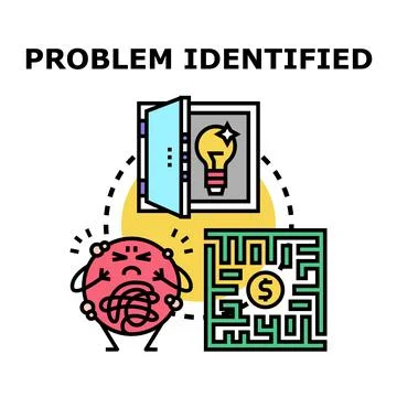 Problem identifying solution finding business concept Stock Illustration
