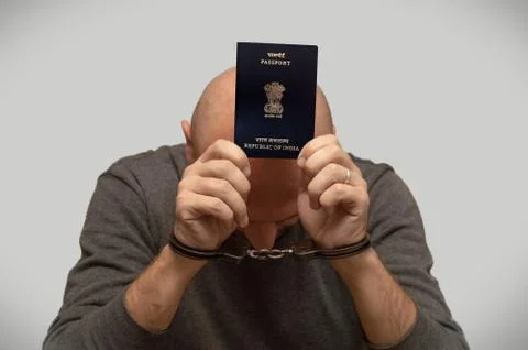 The problem of illegal immigration of refugees from India, an Indian immigrant 스톡 사진