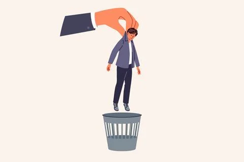 Problem of layoffs and crisis in labor market, due to managers throwing Stock Illustration