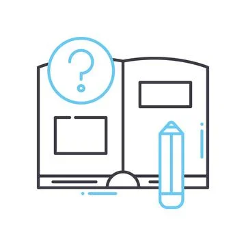 Problem learning line icon, outline symbol, vector illustration, concept sign 스톡 일러스트