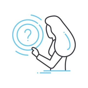 Problem line icon, outline symbol, vector illustration, concept sign イラスト素材