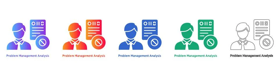 Problem Management Analysis Concept Icon Set Stock Illustration
