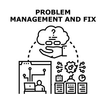 Problem management and fix vector concept illustration Stock Illustration