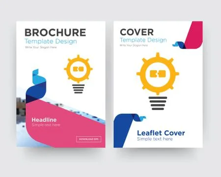 Problem management brochure flyer design template Free Stock Illustration