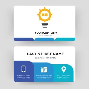 Problem management business card design template, Visiting for your company Free Stock Illustration