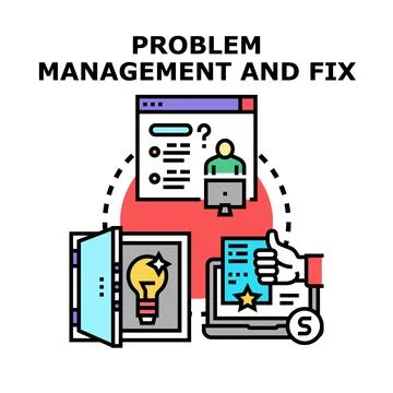 Problem management process and solution finding Stock Illustration