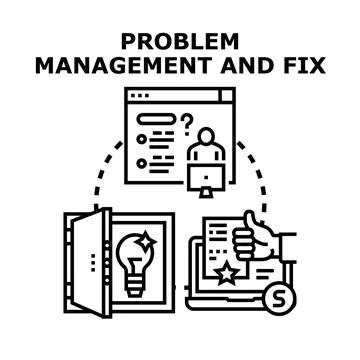 Problem management process and solution finding Stock Illustration