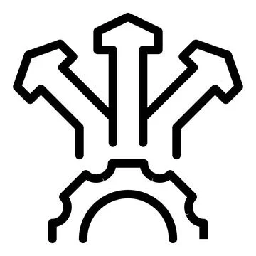 Problem many options solution icon outline vector. Making decision process 스톡 일러스트