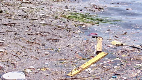 The Problem of Marine Garbage Pollution Stock Footage 301474696