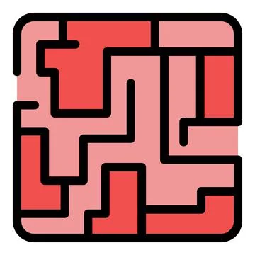 Problem maze icon color outline vector Illustrazione stock