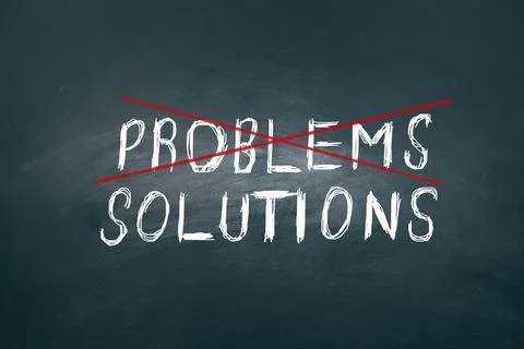 Problem or solutions text Stock Photos