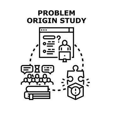 Problem origin study analyzing root cause definition イラスト素材