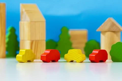 The problem of parking on city streets. Wrong parking. Insurance or business  Stock Photos