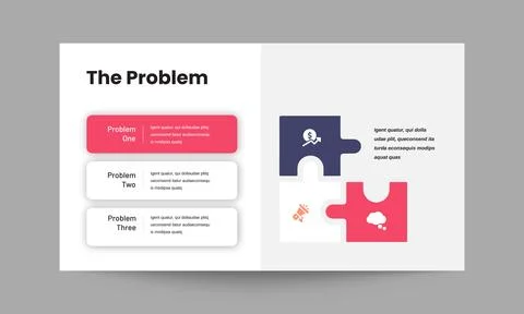 The Problem Presentation Slide Template for Business Challenges and Pain Poin Illustrazione stock