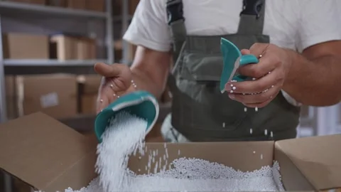 The problem of product delivery,damage to the box and packaging slow mo Stock Footage 287499743
