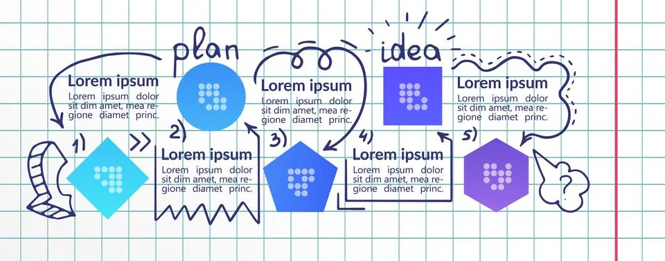 Problem researching infographic chart design template Stock Illustration