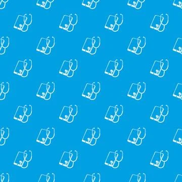 Problem search smartphone pattern vector seamless blue Stock Illustration