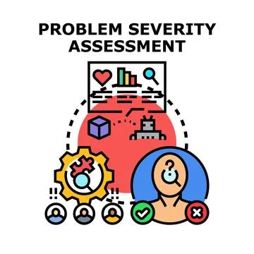 Problem severity assessment analyzing business risk management Stock Illustration