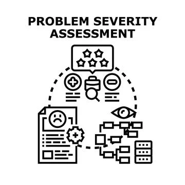 Problem severity assessment analyzing business process solutions イラスト素材