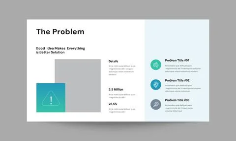 The Problem Slide Presentation Template Modern Business Challenge Design Stock Illustration