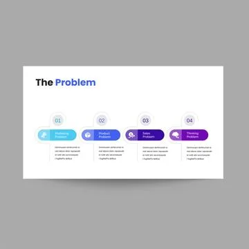 The Problem Slide Presentation Template with Modern Business Challenge Design Stock Illustration