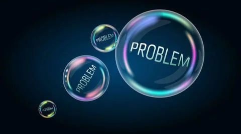 Problem in the soap bubble. The problem is greatly exaggerated. Vector EPS... Foto stock