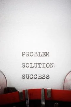 Problem, solution and success words Stock Photos