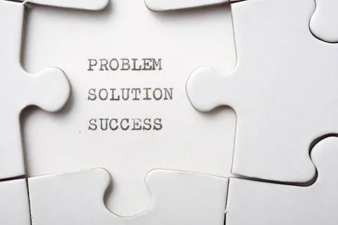 Problem, solution and success words 스톡 사진