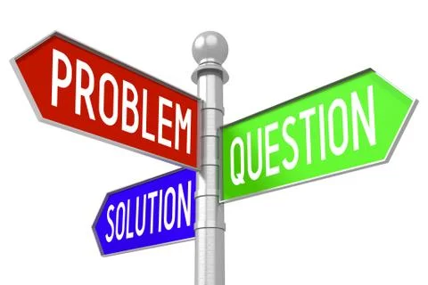 Problem, solution - colorful signpost Stock Illustration