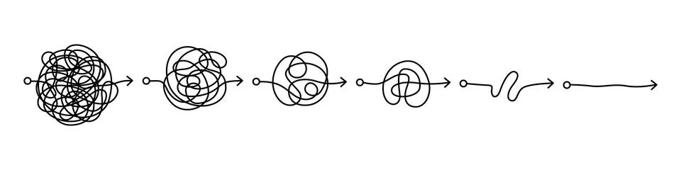Problem solution complex with clew and arrow イラスト素材