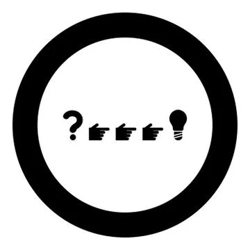 Problem solution concept icon black color in circle round 스톡 일러스트