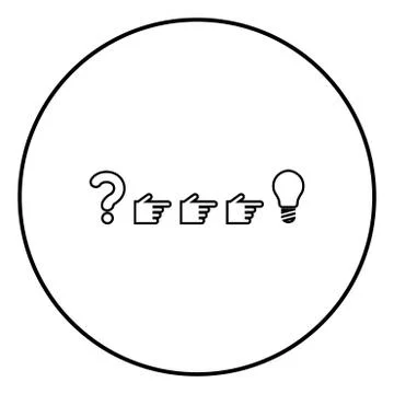 Problem solution concept icon black color in circle round 스톡 일러스트