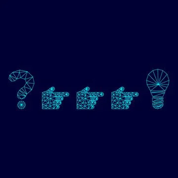 Problem solution concept low poly triangulation triangulated polygonal elec.. イラスト素材