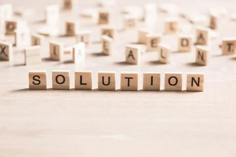 Problem solution concept Stockfoto's