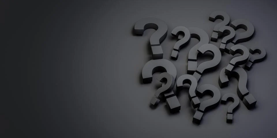 Problem, solution, confusion counseling. Pile of black question mark symbols  스톡 사진